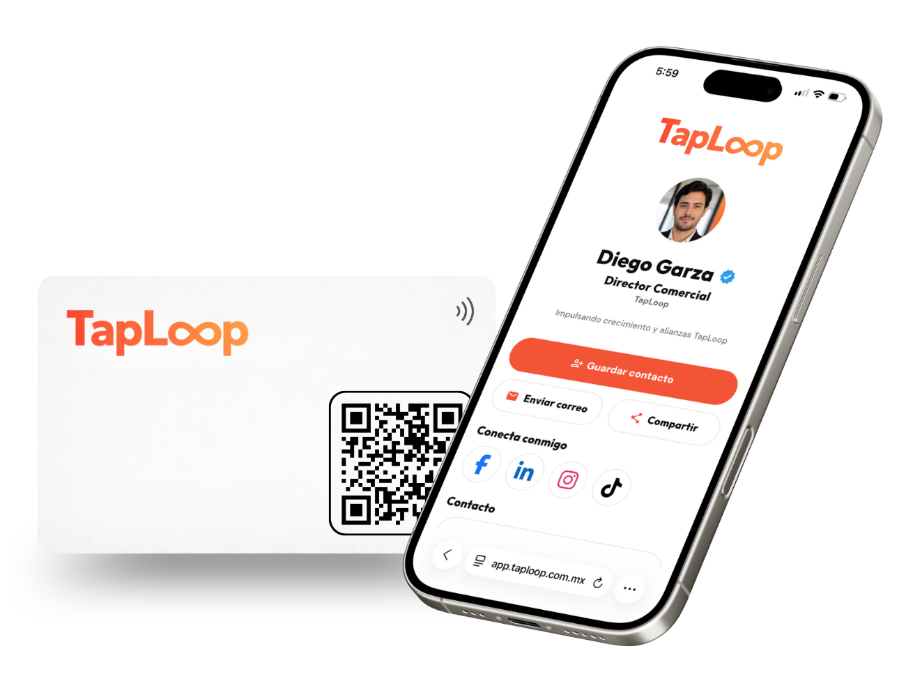 Tarjeta de presentación digital TapLoop PVC