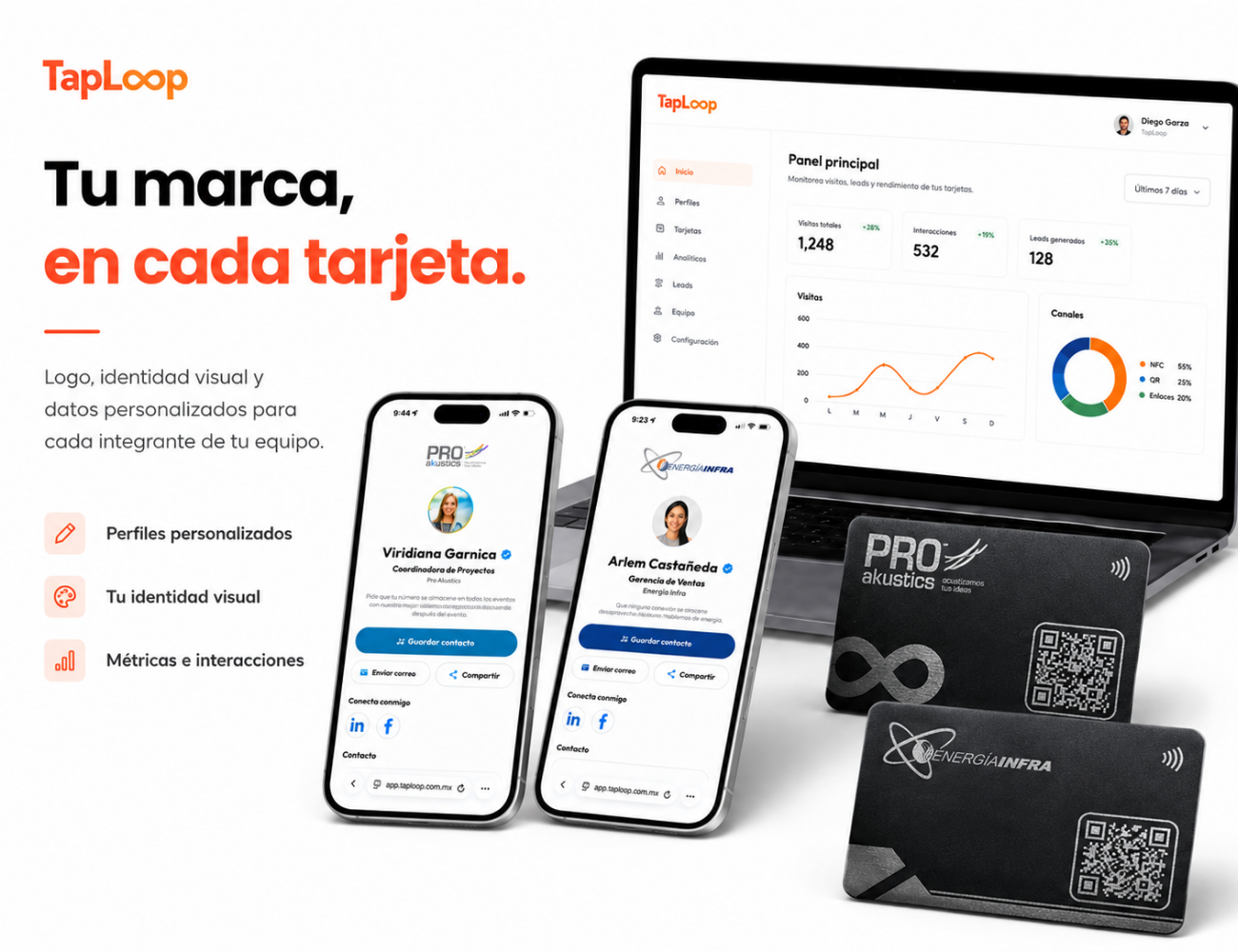 Tarjeta de presentación digital TapLoop metálica — vista 7
